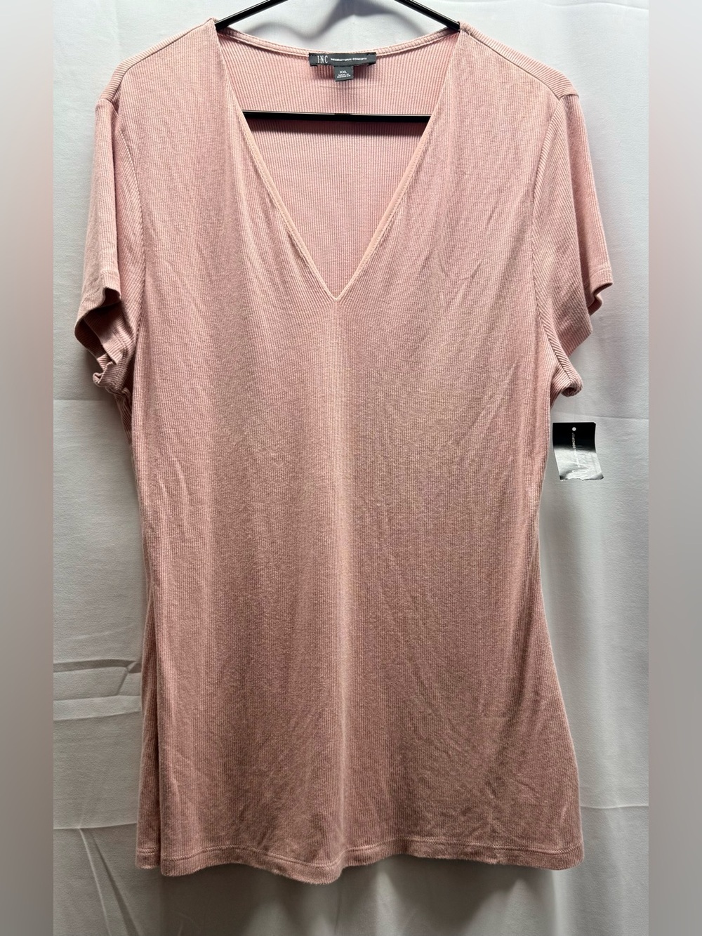 INC International Concepts Dusty Pink V-Neck Short Sleeve Top Size XXL NWT